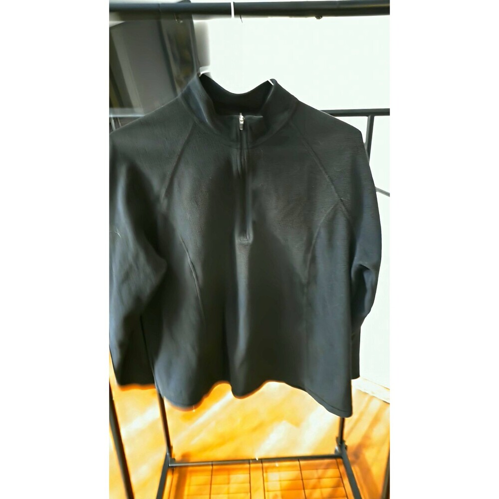 L.L.Bean Women’s Black 1/4 Zip Fleece Pullover Sweatshirt Mock Neck XL